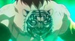  1boy animated animated_gif saint_seiya solo tattoo tiger 
