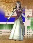  1girl 3d animated animated_gif brown_hair earrings gloves jewelry pointy_ears princess_zelda sword the_legend_of_zelda the_legend_of_zelda:_twilight_princess twilight_princess zelda_musou 