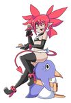  ;) anklet bad_id bad_tumblr_id bat_wings belt bigdead93 bikini blush_stickers boots cake demon_girl demon_tail disgaea elbow_gloves etna eyebrows fang flat_chest food fork full_body gloves high_heel_boots high_heels highres jewelry mini_wings one_eye_closed pointy_ears prinny red_eyes red_hair sitting sitting_on_person smile sweatdrop swimsuit tail thick_eyebrows thigh_boots thighhighs twintails wings 