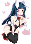  animal_ears blue_hair breasts bunny_ears bunny_girl bunny_tail bunnysuit cleavage large_breasts long_hair mutou_kurihito red_eyes solo tail tendouji_musubi thighhighs tokyo_7th_sisters wrist_cuffs 