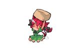  animal_ears arms_up bow box braid cardboard_box carrying_overhead cat_ears cat_tail chibi hair_bow kaenbyou_rin multiple_tails red_hair shinapuu short_hair solo tail touhou twin_braids 