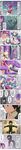  1girl absurdres aisha_(elsword) allegro_(elsword) annoyed armpits backless_outfit battle battle_magician_(elsword) black_hair blush book breasts chinese cleavage comic dimension_witch_(elsword) disgust elsword eyewear_removed glasses gloves hair_ornament highres long_hair long_image medium_breasts monster multiple_heads necktie no_eyes plant plant_monster purple_eyes purple_hair restrained saliva silhouette tall_image tentacles translation_request twintails vines waero wand watermark white wings yellow_eyes 