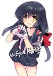  black_hair brown_eyes clannad football gloves grin ibuki_fuuko julian_edelman logo long_hair national_football_league new_england_patriots no_pants satomi_yoshitaka smile 