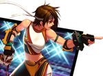  belt bracelet brown_hair dungeon_and_fighter elbow_pads fighter_(dungeon_and_fighter) gloves grappler_(dungeon_and_fighter) headband jewelry lowres mask official_art short_hair solo 