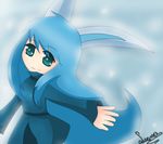  blue_eyes blue_hair glaceon moemon personification pokemon smile 