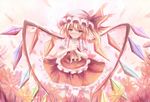  blonde_hair flandre_scarlet hat non_(nobu) one_side_up solo touhou wings yellow_eyes 