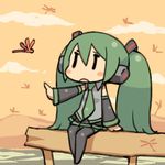  bug chan_co chibi detached_sleeves dragonfly full_body green_hair hatsune_miku insect long_hair solo twintails very_long_hair vocaloid |_| 