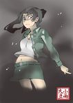  amasawa_yuuko bad_id bad_pixiv_id dennou_coil glasses jacket kosame_daizu navel solo 