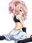  anya_alstreim code_geass long_hair pink_hair red_eyes simple_background solo tanan white_background 