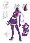  boots braid breasts elbow_gloves gas_mask genderswap gloves hair_over_one_eye high_heel_boots high_heels long_hair personification red_eyes ribbon ryuusei_(mark_ii) school_uniform shockwave_(transformers) skirt thigh_boots thighhighs transformers transformers_prime white_hair 