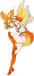  :o armor armpits ass boots breasts cape dress dress_lift drinking_straw floating_hair food frilled_panties frills from_side fruit full_body greaves high_heel_boots high_heels jumping knee_boots leg_lift looking_down medium_breasts narugino_mikatan orange_(color) orange_footwear orange_hair panties pantyshot pink_panties profile punch_line shouting sideboob simple_background sleeveless solo strange_juice striped symbol-shaped_pupils turtleneck twintails umanosuke underwear vambraces vertical_stripes visor white_background wind wind_lift 