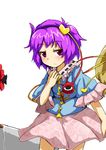  bad_id bad_pixiv_id dai-erie eyeball hairband heart komeiji_satori pink_hair purple_eyes purple_hair short_hair simple_background solo third_eye touhou white_background 