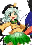  bad_id bad_pixiv_id dai-erie eyeball green_eyes green_hair hat hat_ribbon heart heart_of_string komeiji_koishi mouse nazrin open_mouth reiuji_utsuho ribbon short_hair simple_background skirt smile solo third_eye touhou white_background 