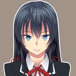  akino_sora black_hair blue_eyes downscaled face grey_background jpeg_artifacts lips long_hair looking_at_viewer md5_mismatch portrait resized school_uniform simple_background solo yahari_ore_no_seishun_lovecome_wa_machigatteiru. yukinoshita_yukino 