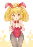  :o animal_ears bad_id bad_pixiv_id blonde_hair bow bowtie bunny_ears bunnysuit covered_navel cure_peace fake_animal_ears hair_flaps kise_yayoi leotard long_hair looking_at_viewer magical_girl open_mouth pantyhose precure red_leotard smile_precure! solo takeashiro tears thigh_gap wrist_cuffs yellow_eyes 