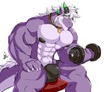  anthro bulge clothing collar daikitei dragon exercise looking_at_viewer male muscular muscular_male pecs sitting smile solo underwear weightlifting workout 