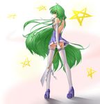  alternate_costume ass back backless_dress backless_outfit breasts dress elbow_gloves frog_hair_ornament from_behind full_body gloves gohei gradient gradient_background green_eyes green_hair hair_ornament hater_(hatater) high_heels highres kochiya_sanae long_hair looking_at_viewer looking_back non-web_source panties profile small_breasts smile snake_hair_ornament solo star thighhighs tongue tongue_out touhou underwear very_long_hair white_gloves white_legwear 