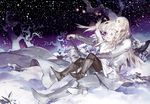  :d arm_up bare_tree blonde_hair blue_eyes boots coat elf father_and_son knee_boots legolas long_hair looking_away looking_up lord_of_the_rings male_focus multiple_boys open_mouth outdoors pants pointy_ears sitting sitting_on_lap sitting_on_person smile snow snowing starshadowmagician thranduil tree wind winter 