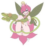  1girl anus ass boots digimon fairy fairy_wings female legs lillymon long_hair nail_polish no_panties pussy saliva solo uncensored vines wings 
