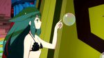  1girl animated animated_gif bra bubble gatchaman gatchaman_crowds green_eyes green_hair solo underwear utsutsu 