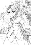 :d animal_ears cat_ears charlotte_lueder cowboy_shot dakku_(ogitsune) friederike_porsche garrison_cap greyscale ground_vehicle gun hair_bun hat holding holding_weapon long_hair long_sleeves looking_at_viewer machine_gun machinery mg34 military military_vehicle monochrome motor_vehicle multiple_girls necktie open_mouth outdoors palm_tree panties scar shirt short_hair simple_background smile standing striker_unit tail tank tiger_i tree unbuttoned underwear uniform v-shaped_eyebrows weapon white_background wolf_ears world_witches_series 