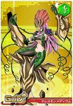  1girl breasts card_(medium) ceresmon ceresmon_medium digimon digimon_crusader female flower gloves helmet large_breasts long_hair monster_girl no_humans olympos_xii pink_hair vines 