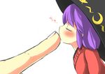  bowl bowl_hat fingers fingers_to_mouth gaoo_(frpjx283) hand_kiss hat kiss minigirl purple_hair sukuna_shinmyoumaru touhou 
