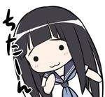  :3 black_hair blush_stickers chibi chitanda_eru company_connection hime_cut hyouka kyoto_animation long_hair nyoro~n parody ren_san school_uniform serafuku solo suzumiya_haruhi_no_yuuutsu translated 