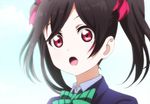  1girl animated animated_gif black_hair looking_at_viewer love_live!_school_idol_project red_eyes school_uniform twintails yazawa_nico 