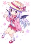  hat highres long_hair mary_janes mauve pio_(potion_maker) pointy_ears potion_maker purple_eyes purple_hair shoes solo wings 