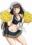  1girl brown_hair cheerleader costume female ikkitousen legs long_hair smile solo ten&#039;i_(ikkitousen) ten'i_(ikkitousen) 