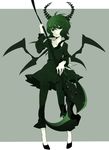  bad_id bad_pixiv_id black_rock_shooter dead_master green_eyes holding holding_scythe horns oguro_(moyashi_2-hon) scythe solo wings 