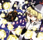  blonde_hair bow_(instrument) danmaku hat hiyorimi instrument lunasa_prismriver musical_note solo touhou violin 