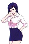  bad_id bad_pixiv_id biafura long_hair nico_robin one_eye_closed one_piece pencil_skirt purple_hair skirt solo 