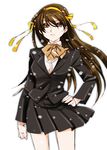  alternate_hairstyle bad_id bad_pixiv_id brown_eyes brown_hair highres kouyouen_academy_uniform long_hair sawakana school_uniform snow solo suzumiya_haruhi suzumiya_haruhi_no_shoushitsu suzumiya_haruhi_no_yuuutsu 