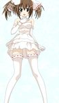  blush dress elbow_gloves garters gloves highres lyrical_wing seitokai_no_ichizon shiina_minatsu solo thighhighs wedding_dress white_legwear zettai_ryouiki 