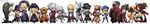  6+girls arakune armor black_hair blazblue blazblue:_continuum_shift blonde_hair blue_eyes brown_hair carl_clover chibi crossed_arms everyone eyepatch fedora gii glasses green_hair grin gun hakumen handgun hat hazama heterochromia hood iron_tager jin_kisaragi jou_(mono) jubei_(blazblue) lao_jiu litchi_faye_ling long_hair long_image mask multiple_boys multiple_girls nago nirvana noel_vermillion nu-13 panda ponytail rachel_alucard ragna_the_bloodedge red_eyes red_hair scarf shishigami_bang silver_hair smile sword taokaka thighhighs top_hat tsubaki_yayoi twintails weapon wide_image 