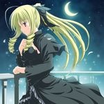  ahoge bad_id bad_pixiv_id black_dress blonde_hair dress hair_ribbon hayate_no_gotoku! long_hair ribbon ryouta solo tennousu_athena 