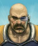  bald dragon_ball dragon_ball_z facial_hair male_focus mustache nappa randis realistic scouter solo 