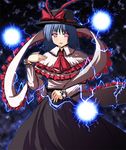  bad_id bad_pixiv_id blue_hair dress electricity hat kuro-tori nagae_iku red_eyes scarf short_hair solo touhou 