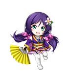  :d angelic_angel chibi green_eyes japanese_clothes kuena long_hair love_live! love_live!_school_idol_project open_mouth purple_hair smile solo toujou_nozomi twintails 