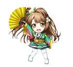  :d angelic_angel brown_eyes brown_hair chibi detached_sleeves japanese_clothes kuena long_hair love_live! love_live!_school_idol_project minami_kotori open_mouth smile solo 
