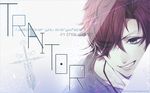  blue_eyes character_name clock_zero highres jewelry male_focus nagaoka necklace red_hair smile solo traitor wallpaper 