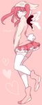  1girl bleach bleach:_the_thousand-year_blood_war dokugamine_riruka hat heart looking_at_viewer mebuti pink skirt solo thighhighs twintails white_legwear wings 
