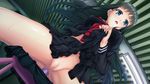  1girl anal anal_insertion anal_object_insertion bishoujo_wo_jouzu_ni_niku_benki_ni_suru_houhou black_hair blue_eyes blush breasts censored chair dildo female game_cg highres large_breasts legs long_hair looking_at_viewer masturbation mosaic_censoring nico no_panties object_insertion open_mouth pussy school_uniform sitting skirt skirt_lift solo spread_legs sweat thighs 