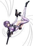  aegis_(nerocc) bad_id bad_pixiv_id bangs belt black_footwear black_gloves bob_cut boots breasts covered_navel covered_nipples cropped_jacket dual_wielding dutch_angle falling finger_on_trigger fingerless_gloves full_body ghost_in_the_shell gloves grey_legwear groin gun handgun high_heel_boots high_heels highleg highleg_leotard holding holding_gun holding_weapon impossible_clothes impossible_leotard jacket kusanagi_motoko large_breasts leotard looking_to_the_side open_clothes open_jacket open_mouth pink_eyes purple_hair short_hair simple_background skin_tight solo suppressor thigh_strap thighhighs trigger_discipline turtleneck weapon white_background 