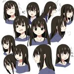  =3 black_eyes blank_eyes brown_hair closed_eyes earrings expressions eye_pop idolmaster idolmaster_cinderella_girls jewelry long_hair looking_at_viewer necklace open_mouth popup shibuya_rin sketch smile 