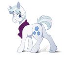  2015 alpha_channel blue_eyes butt cutie_mark dennybutt double_diamond_(mlp) earth_pony equine feral fetlocks friendship_is_magic fur hair horse male mammal multicolored_hair my_little_pony plain_background pony scarf solo transparent_background two_tone_hair white_fur 