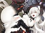  after_sex ahegao aircraft_carrier_hime arms_up bdsm blush bondage bound breasts censored chain commentary_request cum cum_in_pussy cumdrip dress fucked_silly gauntlets hidebuu kantai_collection large_breasts long_hair lying mosaic_censoring nipples on_back one_side_up open_mouth pale_skin pussy rolling_eyes shinkaisei-kan solo spread_legs tongue tongue_out torn_clothes vaginal very_long_hair white_hair white_skin yellow_eyes 
