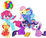  applejack_(mlp) clothing equine female fluttershy_(mlp) friendship_is_magic horse m0rshu64 mammal my_little_pony onesie pinkie_pie_(mlp) pony rainbow rarity_(mlp) twilight_sparkle_(mlp) 